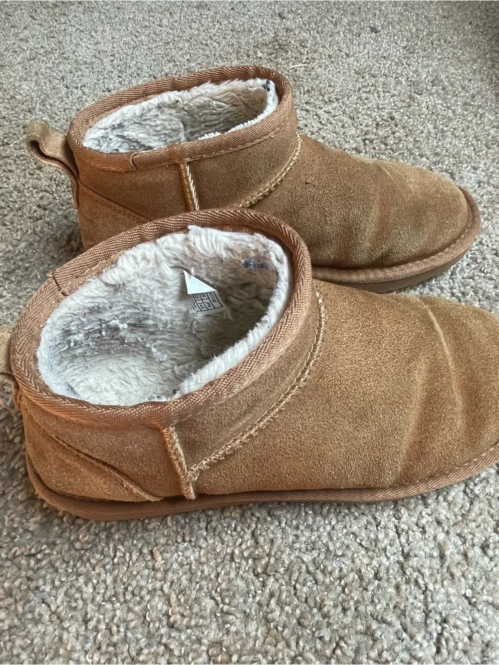 Dream Pairs Tan Suede Winter Pull-On Boots with Cozy Lining